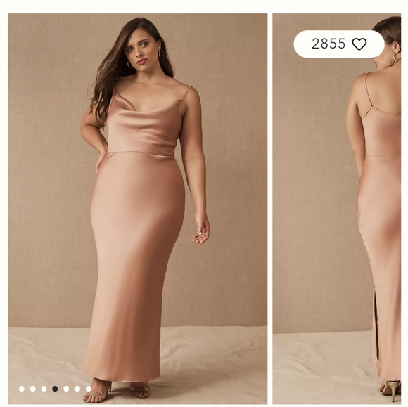 BHLDN Cali Satin Cowl-Neck Midi Slip Dress size 16 - Picture 1 of 6